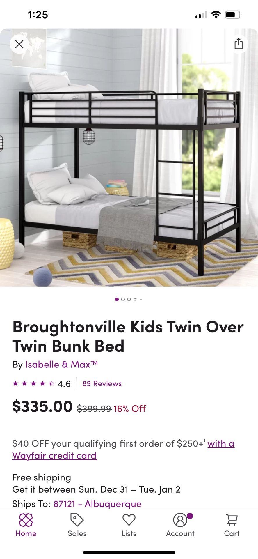 Twin Bunk Bed 
