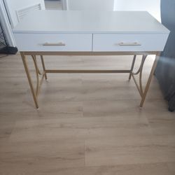 Gold And White Desk