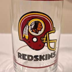 Vintage four (1) Washington Redskins NFL Mobil 16 oz Drinking Glass