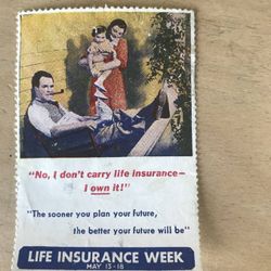 Vintage Mid Century Color Life Insurance Week Sticker