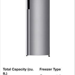 LG 6 cu. ft. Single Door Top Freezer Refrigerator  Platinum Silver