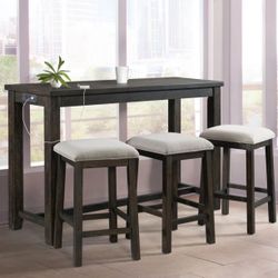 Picket House Furnishings Stanford Occasional Bar Table Single Pack (Table + Three Stools
