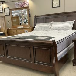 King Bedframe, Dresser, Mirror And Nightstand 