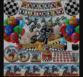 Bike Birthday party decorations set