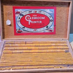 Vintage The Classroom Printer wooden block set