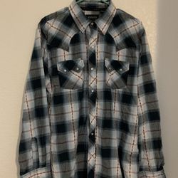 Ely 1878 XL Western Plaid Pearl Button Snap Shirt Men