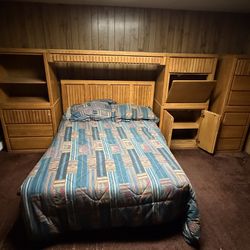 Full-Size Bedroom Set – Bed Frame, Side Frame, Vanity & Mirror