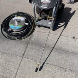 SIMPSON HONDA Powershot Pressure Washer 4000-PSI 3.5-GPM Floor Scrubber, & 50’ Dewalt Hose