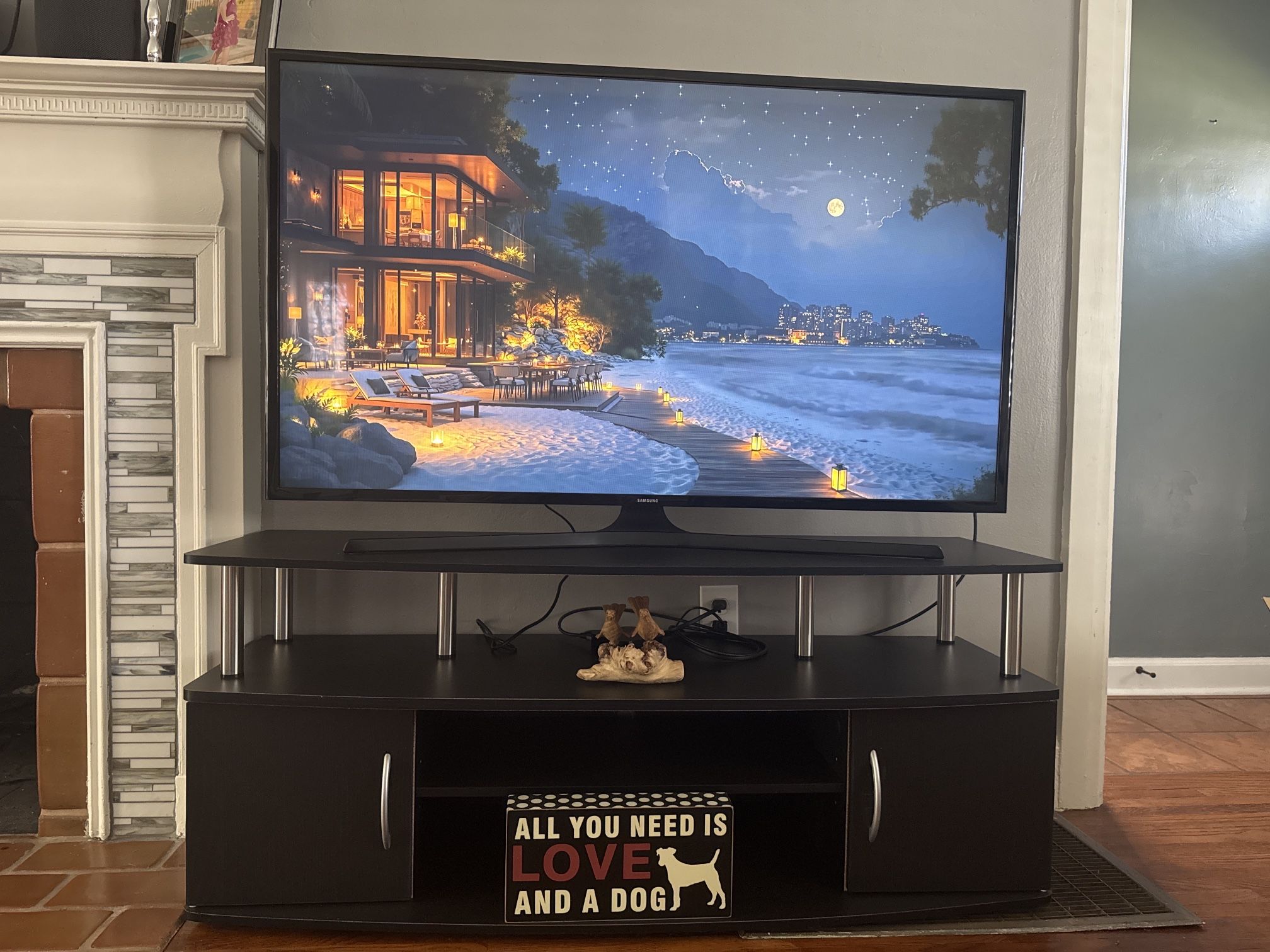TV Stand – Black w/ Shelves – $80 OBO