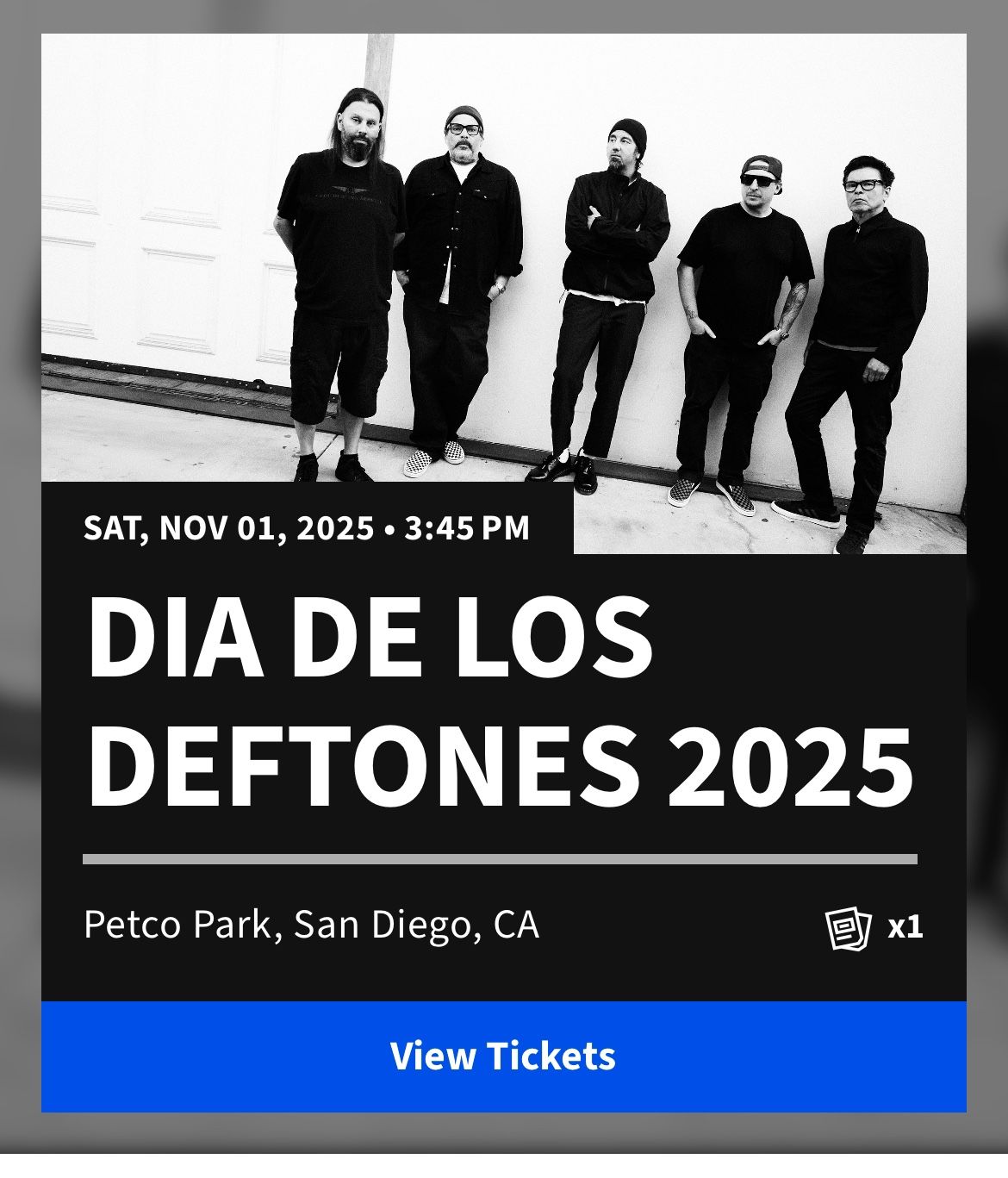 Dia de los Deftones Floor Ticket