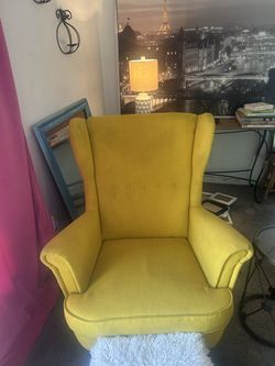 Yellow  Wingback  Chair