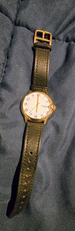 Authentic Coach Women’s Gold & Black Leather Watch - Like New