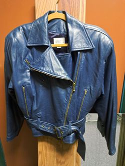 Leather jacket by Vakko, ladies w/belt, XS