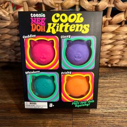Authentic Teenie NeeDoh Cool Kittens Squishy Fidget Toys - 4 Pack