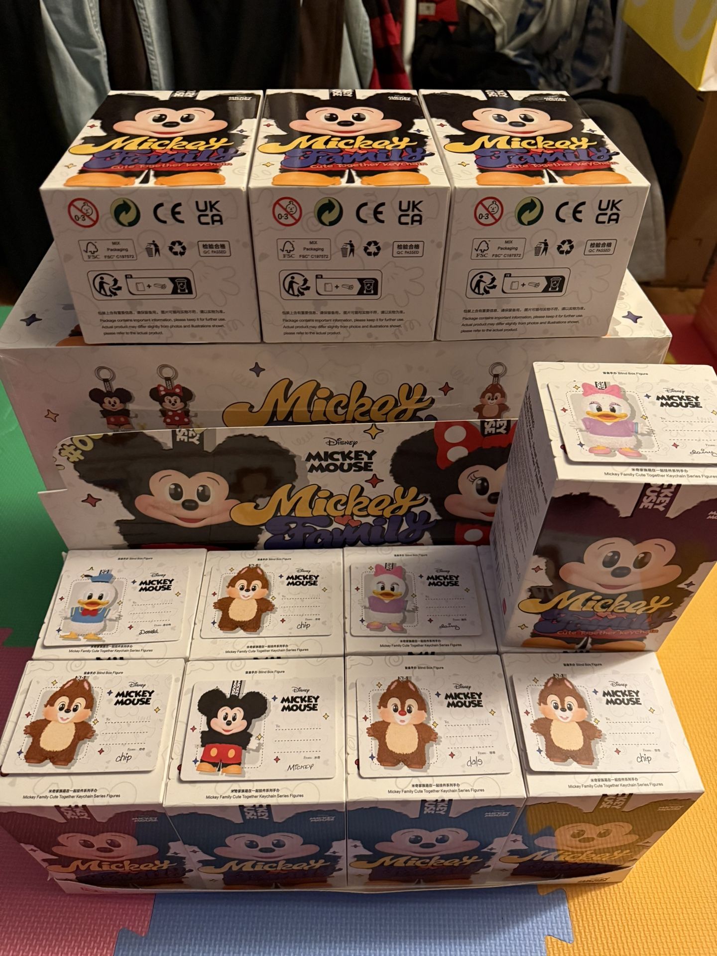 Mickey Family Cute Together Keychain Series Figures