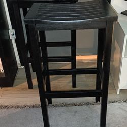 Pair Of 2 Hillsdale Fiddler 30" Wood Black Bar Stool