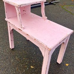 Vintage-style distressed vanity table