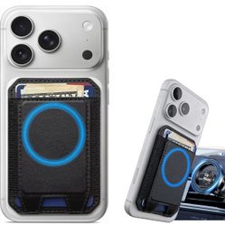 🌼 Upgraded for MagSafe Wallet, Compatible with MagSafe car mount, 5 cards, iPhone Magnetic wallet, for iPhone 12-17 Series, Slim minimalist vegan lea