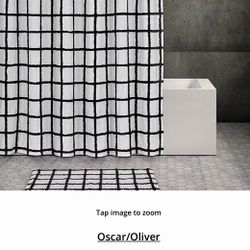 Shower Curtain Black/White 72x72