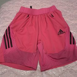 Womens Small Pink /black Adidas Shorts 