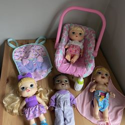 Hasbro Baby Alive Baby Doll Infant Car seat Carrier Doll Lot Nice! 