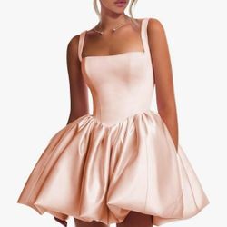 Puffy Rose Gold Dress