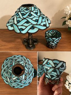 Vintage Tiffany Style Candle Holder Set