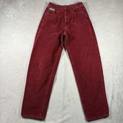 Empyre Pants Women S 26x30 Red Tori 90s Corduroy Skate Jeans Y2K Baggy #3021