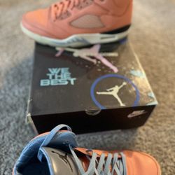 Retro Jordan 5 Peach And Blue “we The Best Edition “