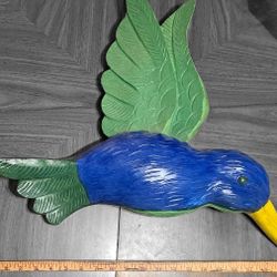 BIG Vintage Hand-Painted Ceramic Hummingbird Bird Decor – Colorful, Unique, 20x20 inches 7lbs