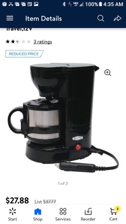 RoadPro® 12-Volt Coffee Maker with 20oz. Glass Carafe