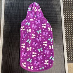 Purple Bow Fleece Hoodie For Dogs 