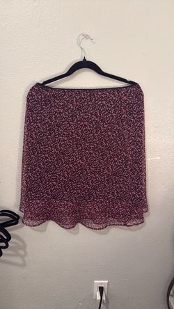Pink and Black Printed Mini Skirt
