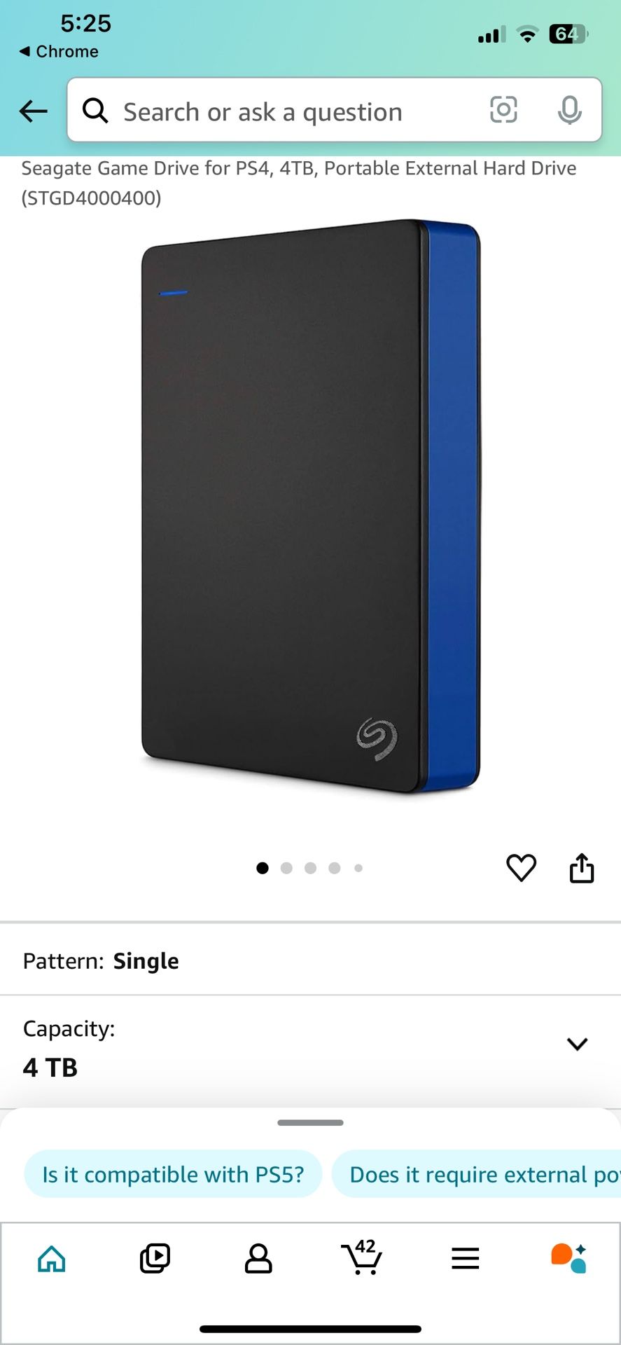 PlayStation 4TB External Hard Drive New
