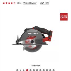 V20 6-1/2 in. Cordless Brushed Circular Saw Tool Only