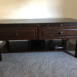 TV Table With Sliding Tray