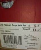 Men's VANS SIZE 9.5 TRUE WHITE