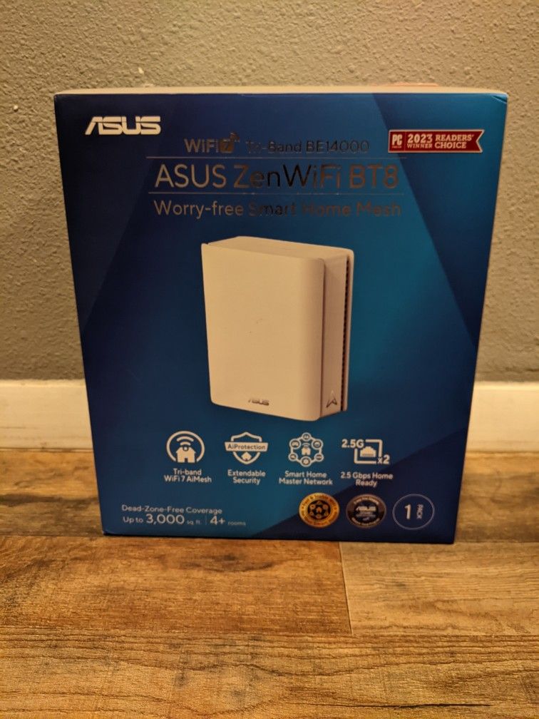 ASUS ZenWiFi BT8 BE14000 Tri-Band WiFi 7 Mesh 1-Pack w/ Asus Warranty