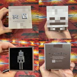 Very Cool x Minecraft Skeleton Pendant 19” Chain Moveable Arms Stainless Steel