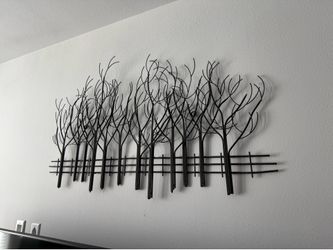 Large Black Metal Tree Wall Art – 48” Wide