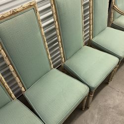 LOUIS XVI STYLE HAND PAINTED DINING CHAIR SET OF 6