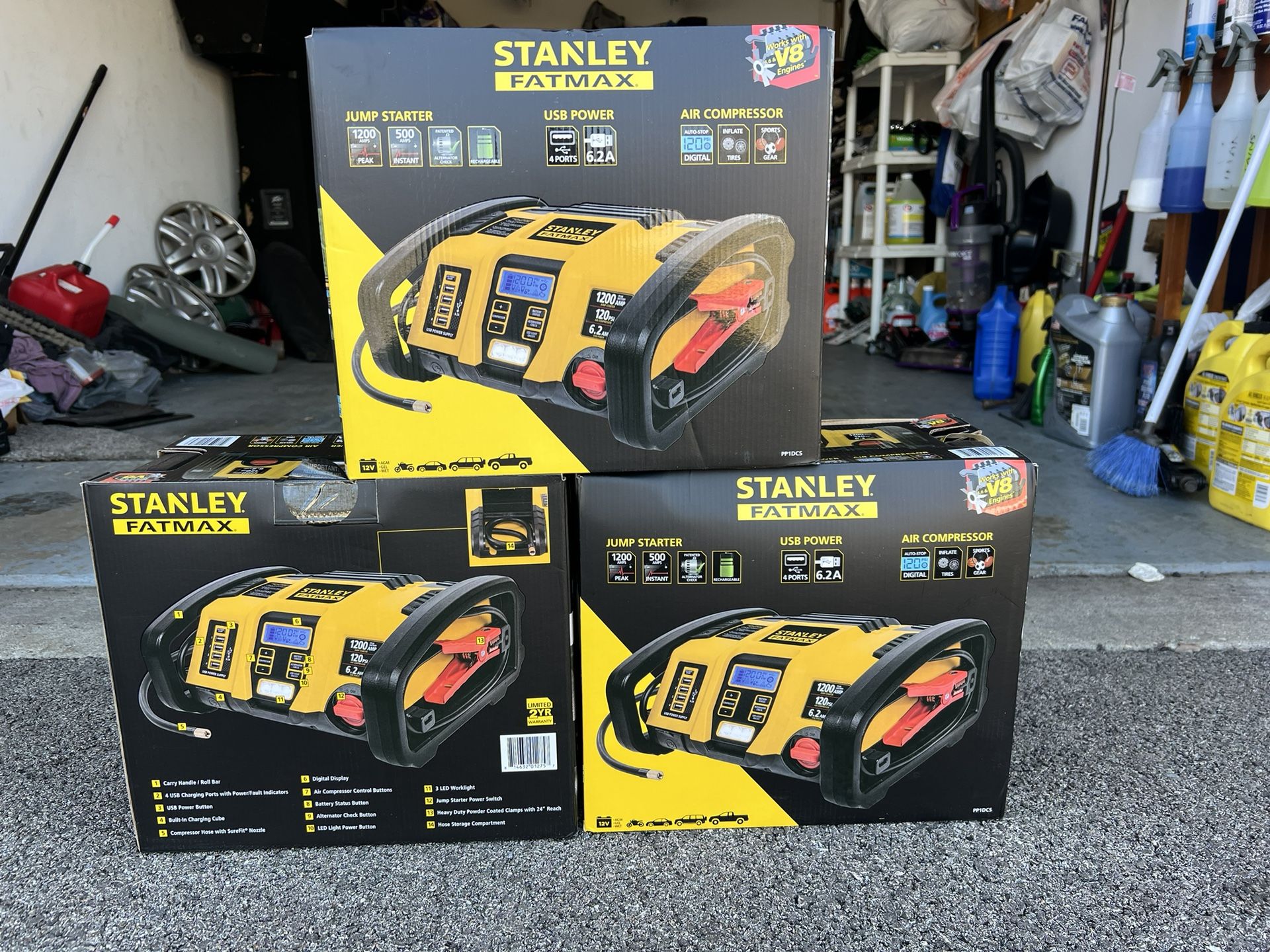 Stanley Fatmax 1000 Peak Amp Power Station with 4 USB Ports, Jump ...