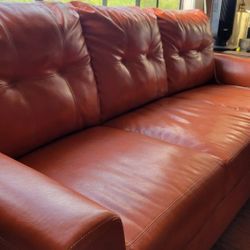 FAUX LEATHER SOFA & LOVE SEAT 
