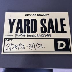 Yard Sale Gunderson Downey 2/28 -3/1 8:00