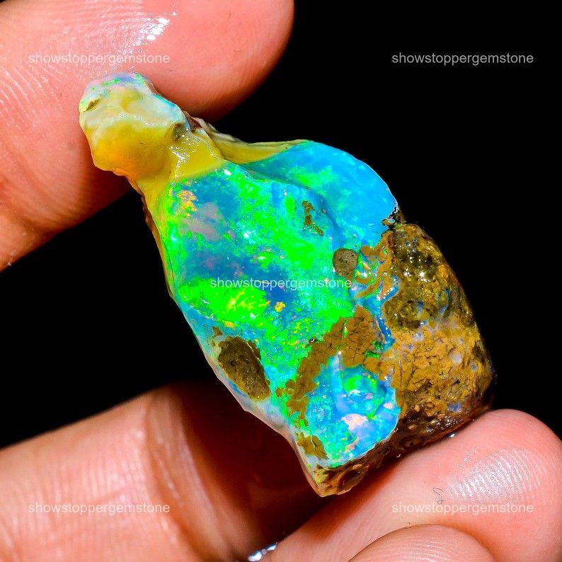 A Brilliant 37ct Rough Opal with Fiery Color (Video)📽️