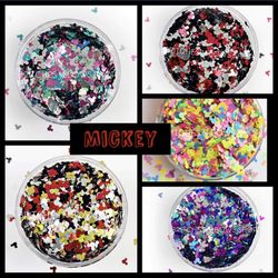 Glitter Shapes & Polymer Clay Mickey, Dinosaurs, Harry Potter, Flowers, Hearts, Dog Paws, Cats, Cancer Awareness Ribbons