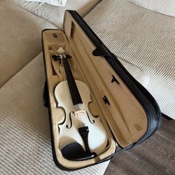 🎻 Cecilio 4/4 Violin – Gloss White Finish – Ready to Play – Case Included!