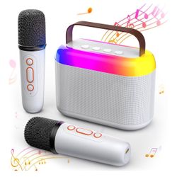 Mini Portable Rechargeable Karaoke Machine With 2 Microphones 