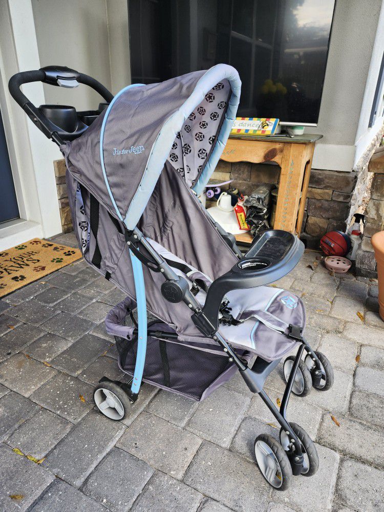 J Is For Jeep Grey Blue Kids Stroller Baby Portable Stroller 