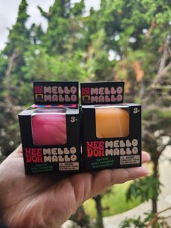 Authentic NeeDoh Mello Mallo- pink and yellow